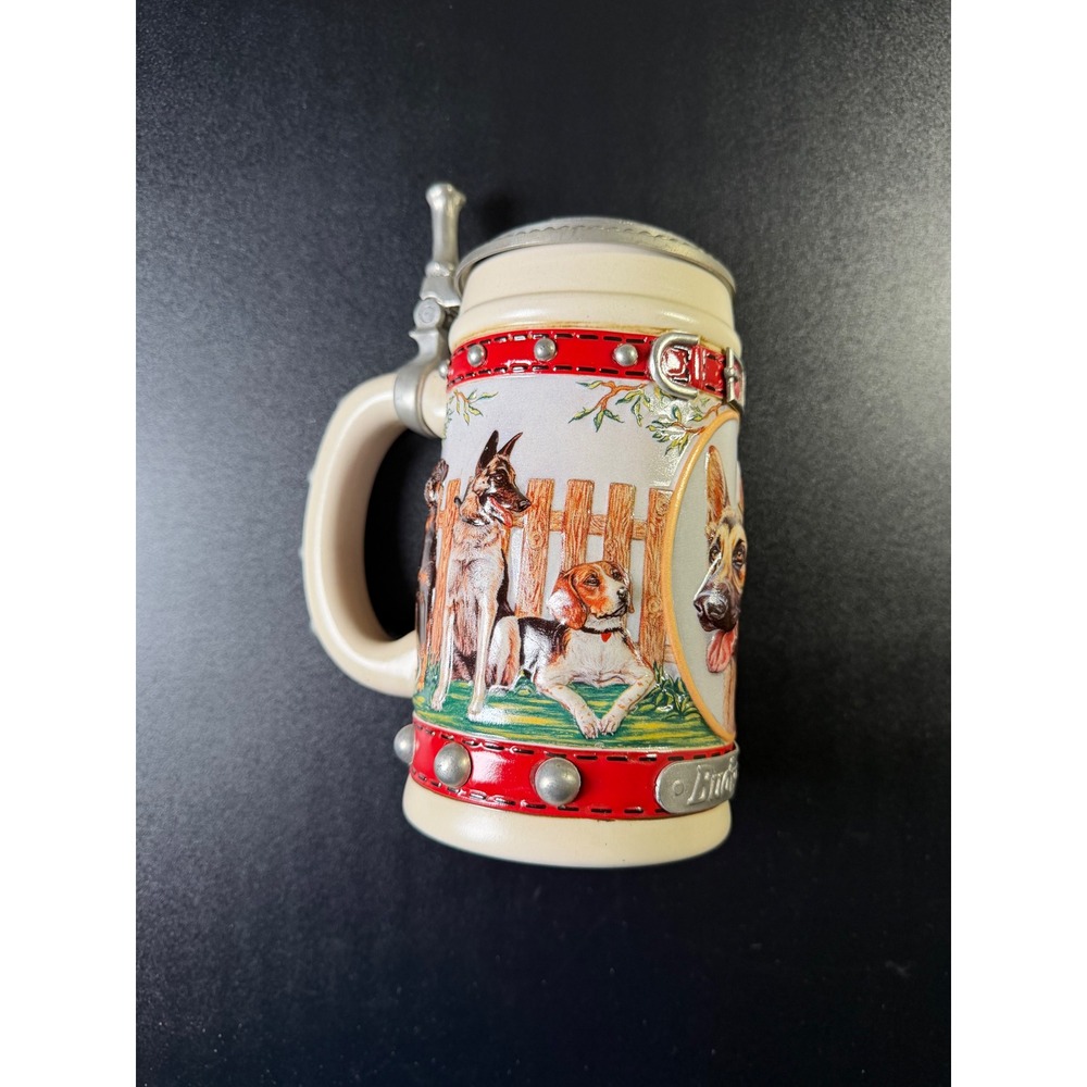 Budweiser Mans Best Friend German Shepherd Stein CS458 Ceramarte 2000 Lidded K9